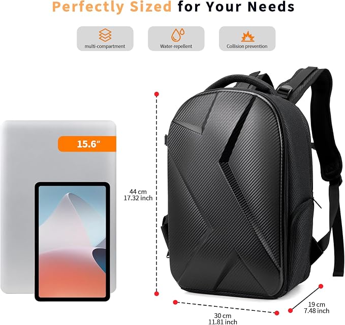 Camera Backpack Hard Shell Imitation Carbon Fiber DSLR, Waterproof Shockproof
