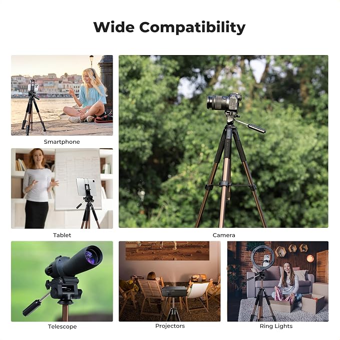 K&F CONCEPT Camera Tripod, Cellphone Clip