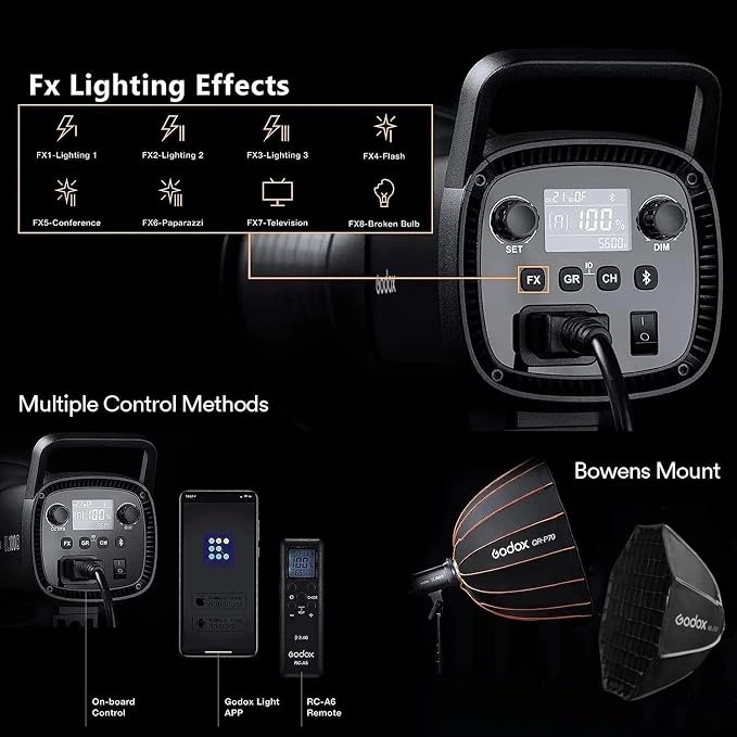 Godox SL60IID 70W LED Video Light, 18600Lux@1M 5600K LED Continuous Light