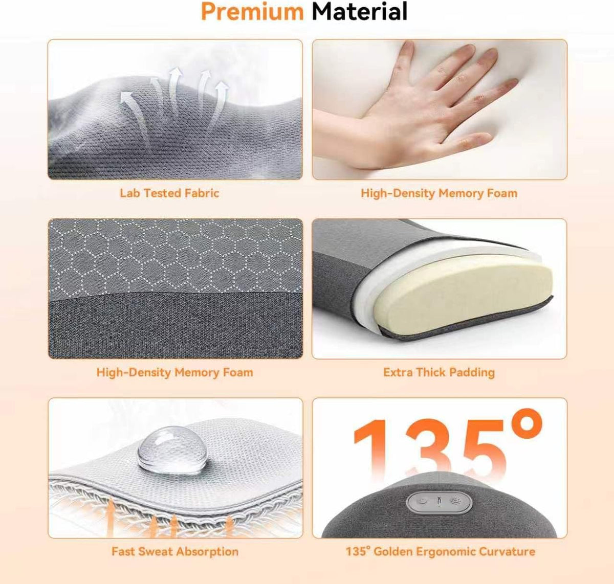 Yunari 2026 Upgraded Cordless Triple Fusion Back Massager, Lumbar Support Pillow with Heat, Vibration and Dual Airbag Stretching, Ideal for Home, Office, Car and Travel(Gray,5.79"/10.91"/7.68")
