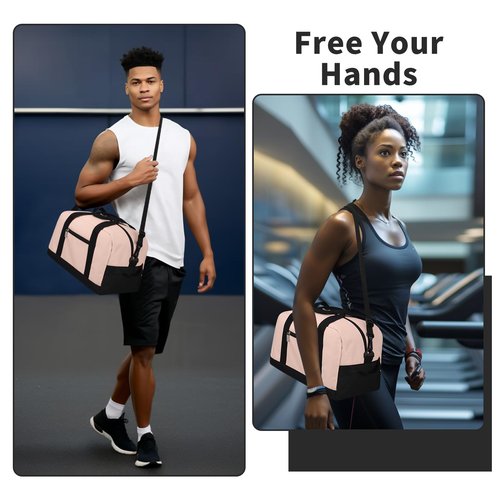 Apenze Small Gym Bag 14 inch lightweight Carry On Mini Duffel Bag for Travel Sport - Pink