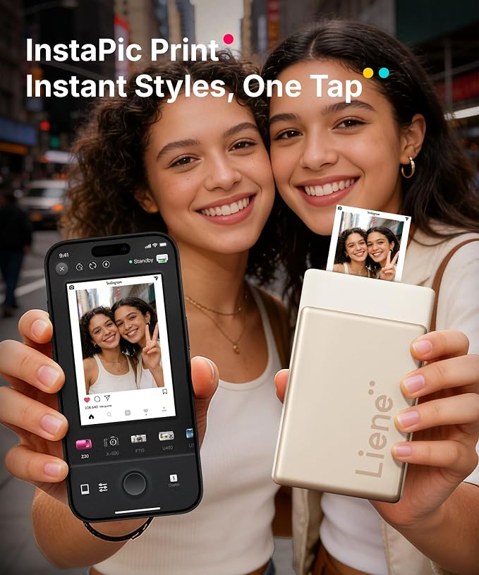 Liene Pearl N200 Pro Portable AI Photo Printer, Instant Mini Picture Printer
