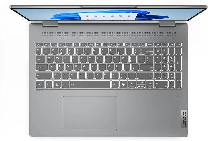 Lenovo IdeaPad 5 2-in-1 Laptop, 16" WUXGA Touchscreen, AMD Ryzen 7 8845HS, 16GB RAM, 2TB SSD, AMD Radeon Graphics, Backlit KB, Wi-Fi6, FP Reader, Win11, Luna Grey, w/USB Hub, W/GaLiMu