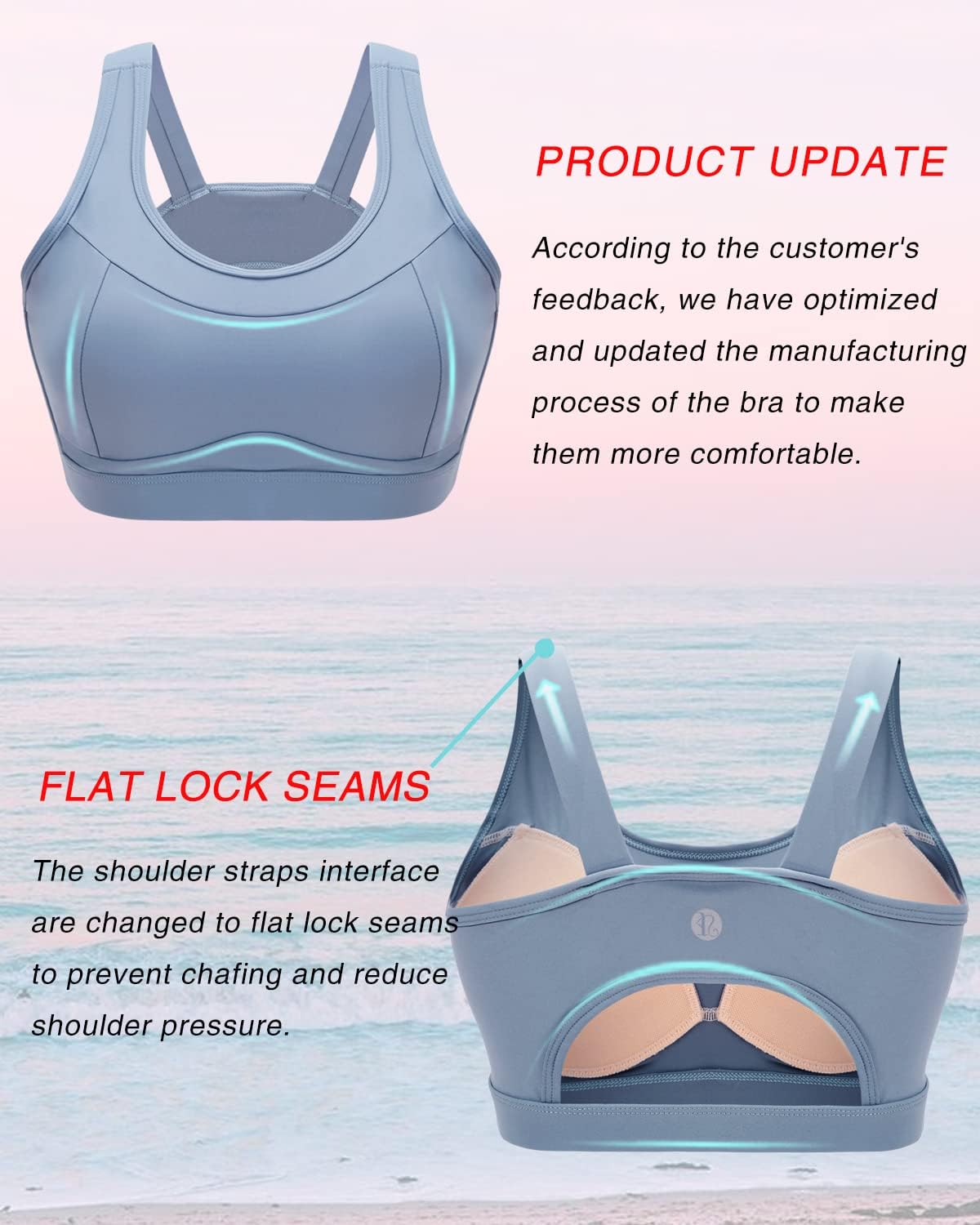RUNNING GIRL High Impact Sports Bra - Racerback Workout Crop Tank Top for Ultimate Comfort & Support
