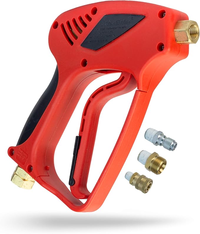 Maxshine Short Pressure Washer Gun | High-Pressure Water Handle with 1/4” Quick Connector Coupler | Power Washer Gun Compatible with Foam Cannon | Includes 3/8” Male & M22 14mm Twist Plug Connectors
