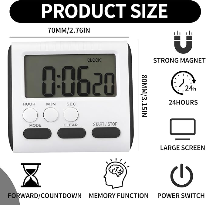 Mudder 6 Pack Digital Kitchen Timer