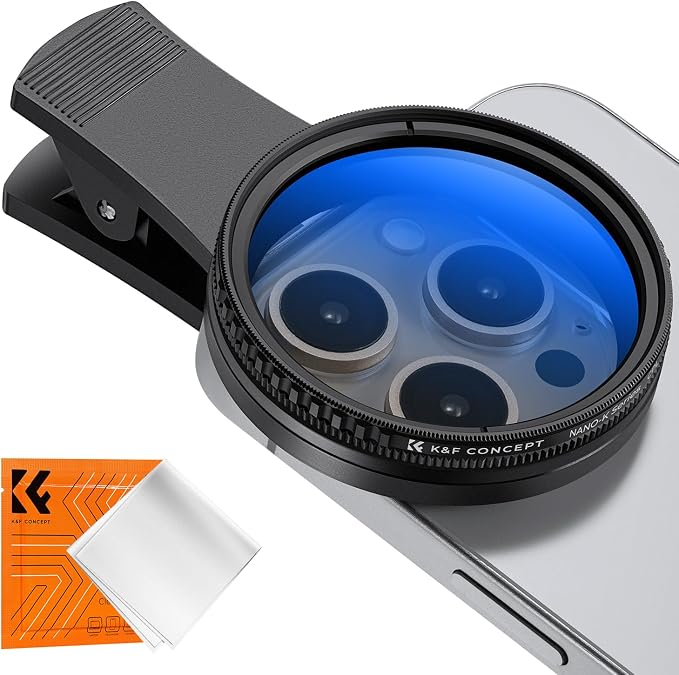 K&F CONCEPT 52mm Clip-on CPL Phone Camera Lens Filter Kit, Circular Polarizer