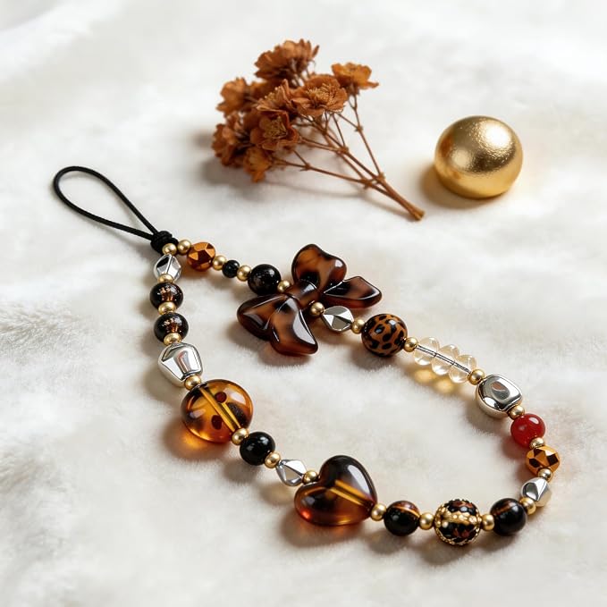Cute Beaded Camera Wrist Strap for Phone, Digital Camera Charm Lanyard