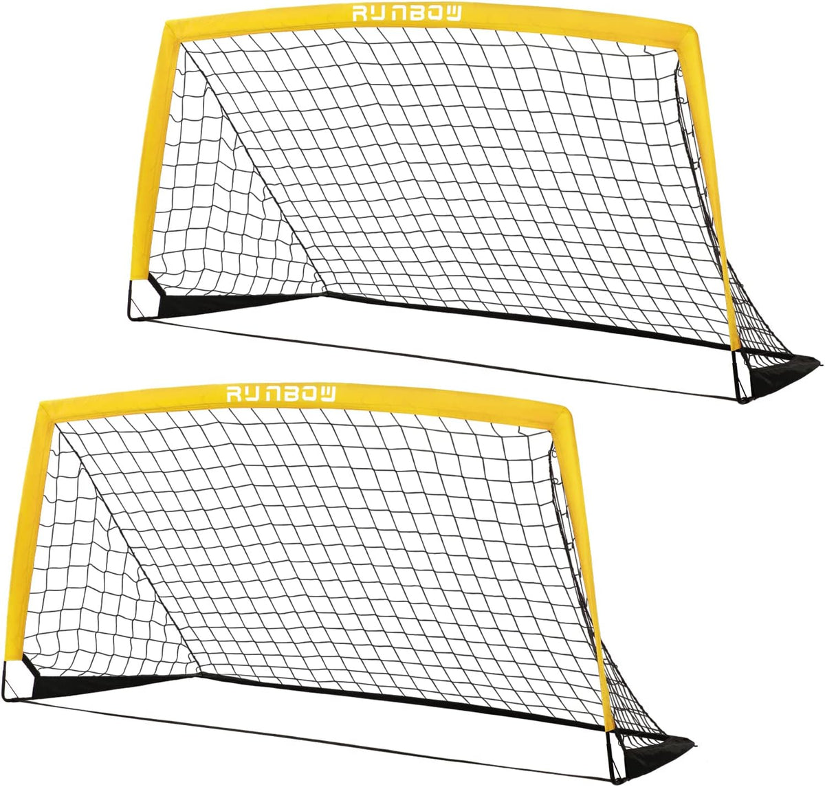RUNBOW 6x4 FT Portable Kids Soccer Goal - Folding Soccer Net with Carry Bag for Indoor/Outdoor Training