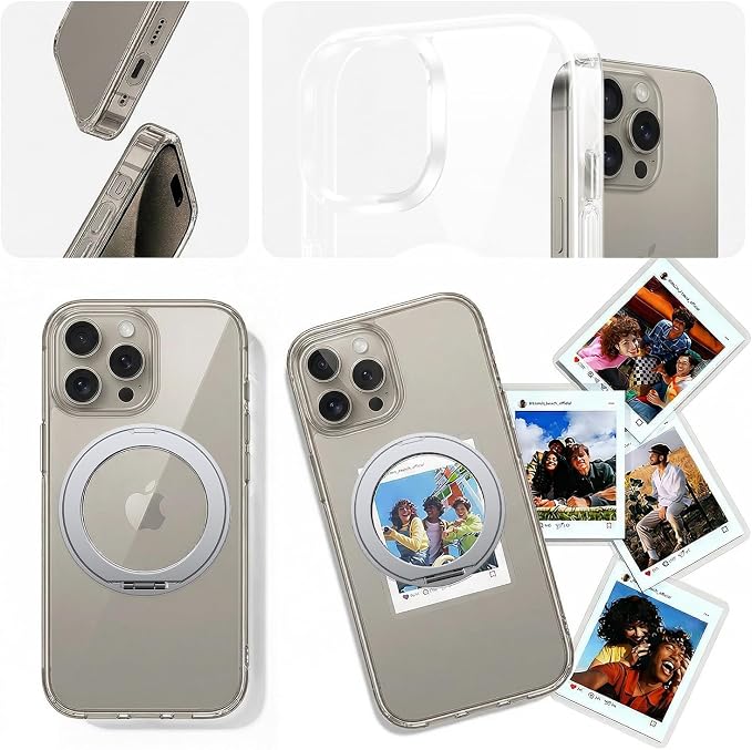 toushion 3 in 1 for iPhone 15 Pro Case Stand |Build in Kickstand, Screen