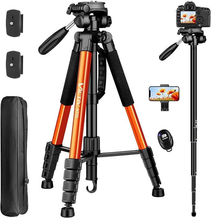 Tripod for Camera, Professional Heavy Duty Compact Camera Stand for Phone