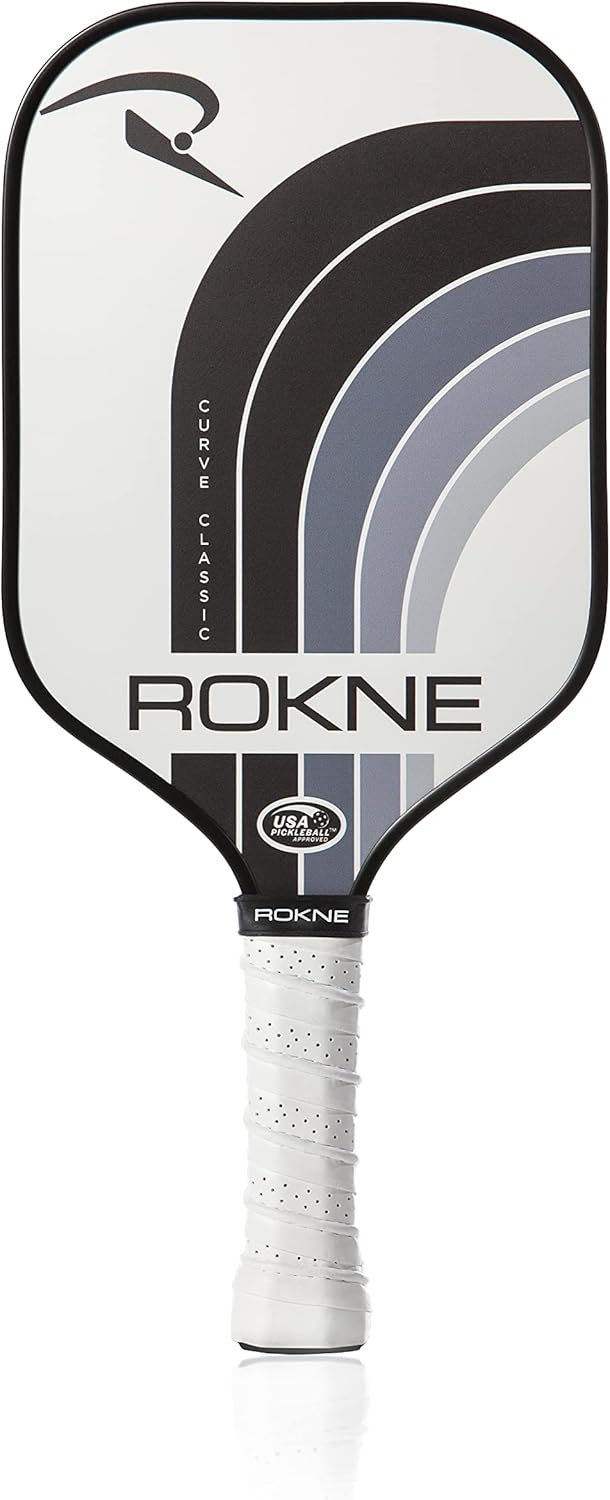 ROKNE Curve Classic Pickleball Paddle - USAPA Approved Fiberglass Design | Precision Engineering & Comfort | ProGrit Texture for Maximum Spin & Power
