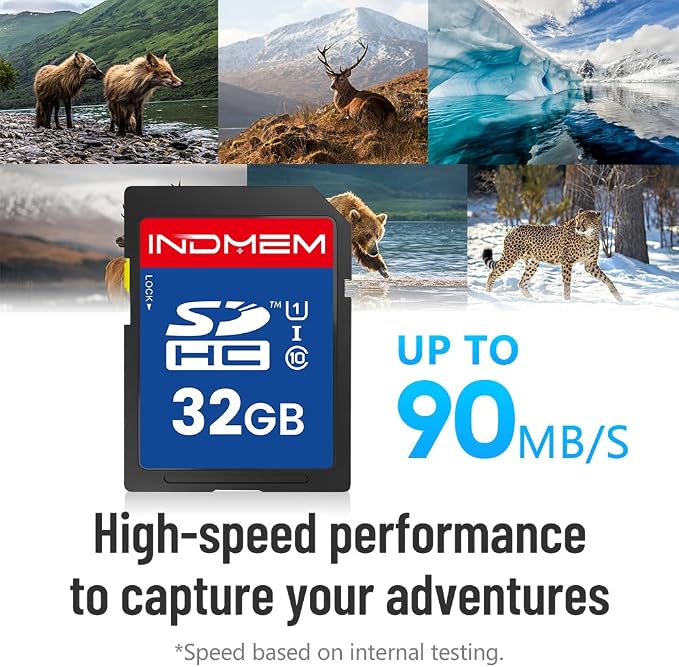 32GB SD Card, C10 SDHC UHS-I Memory Cards U1 Class 10 High-Speed Full 4K HD