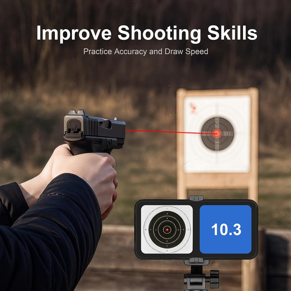 Skiennix 9mm Laser Training Cartridge - Enhance Dry Fire Practice with 3 Batteries Included