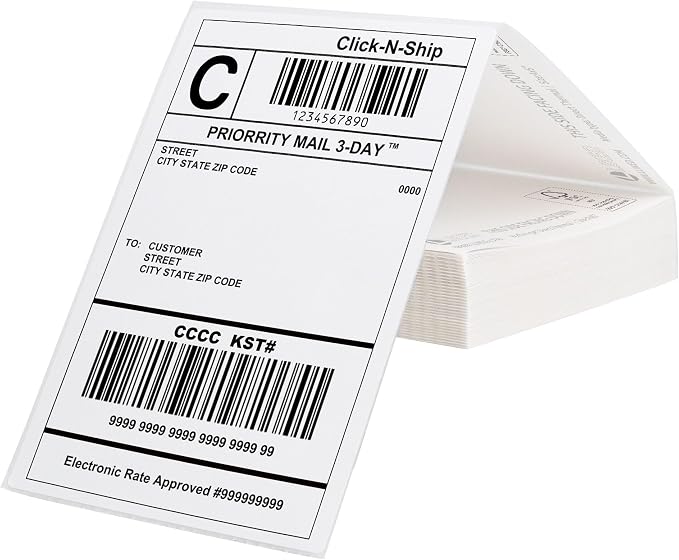 L LIKED 200 4x6 Thermal Labels Fanfold, Direct Thermal Shipping Labels