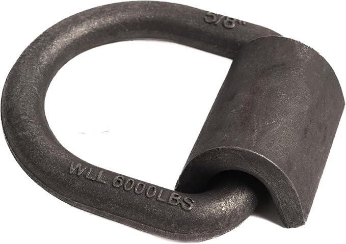 Hi Gear 5/8 inch 18000 Lbs Load Capacity Weld-on Flip D-Ring Anchor Flatbed Truck Trailer Ratchet Strap Cargo Tie Down (4)
