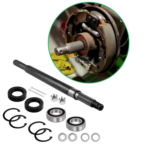 Cartalia Golf Cart Rear Axle Shaft with Bearing Seal Kit for 1994-2013 EZGO TXT/Medalist Electric Models, Replace # 20377-G12 Passenger Side (16 3/4" Length) 24-Teeth Splined Axle Shaft Assembly