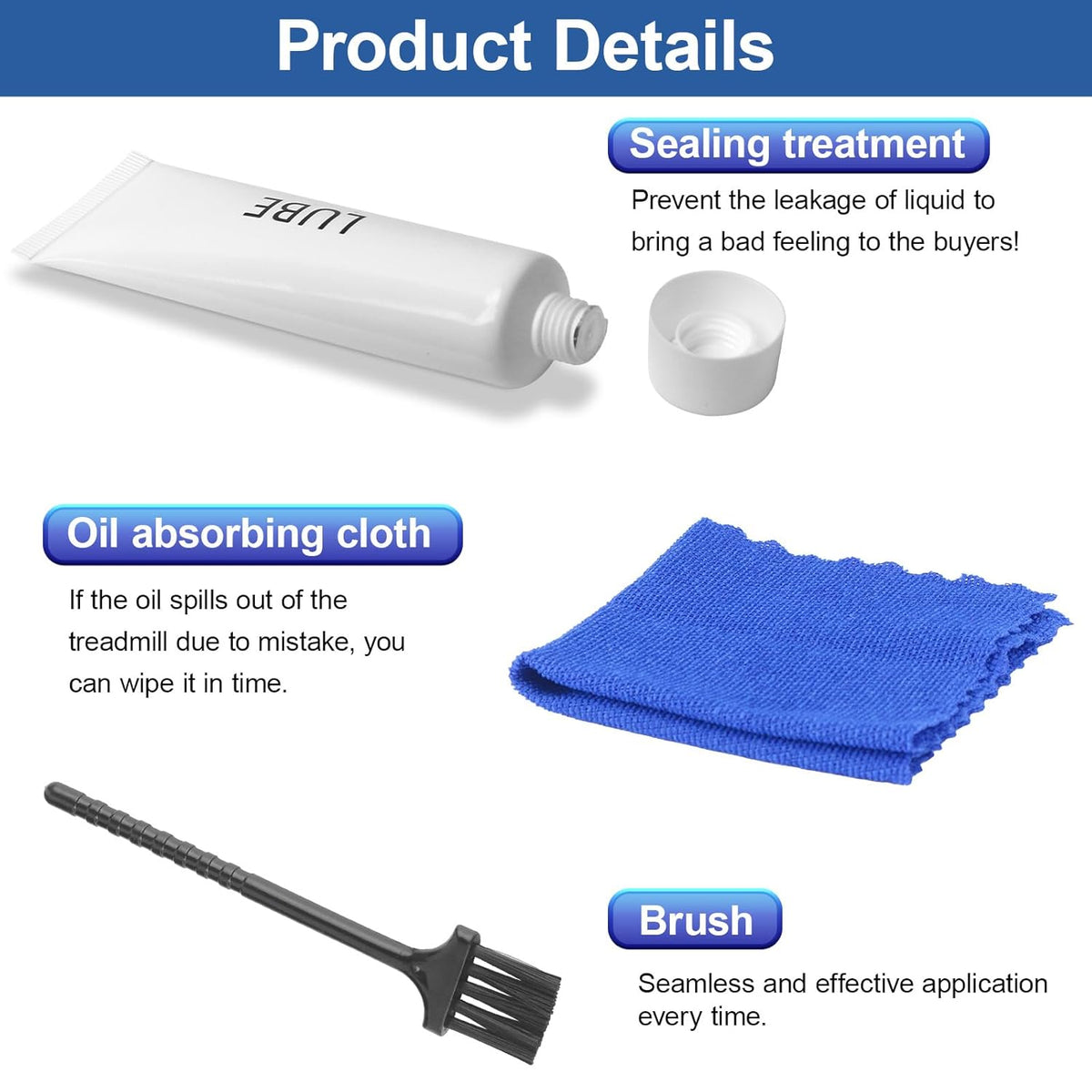Spirit Fitness Treadmill Lubricant - Silicone Oil Maintenance with Cleaning Cloth & Brush | 2 Pack