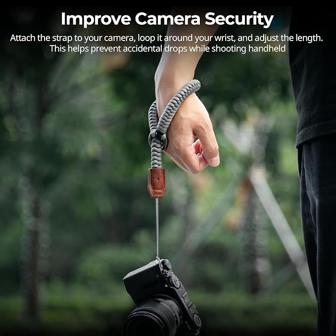 SMALLRIG Camera Wrist Strap, Universal Braided Camera Hand Strap, Adjustable