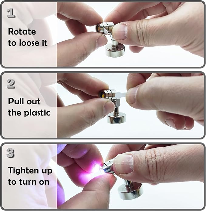 Metal Miniature LED Lights,Tiny Spot Light with magnet base,Battery Operated LED Lights,Wireless Miniature Spot Light for Artwork Painting,Jewelry Showcase,DIY Hand Craft (Multicolor changing)