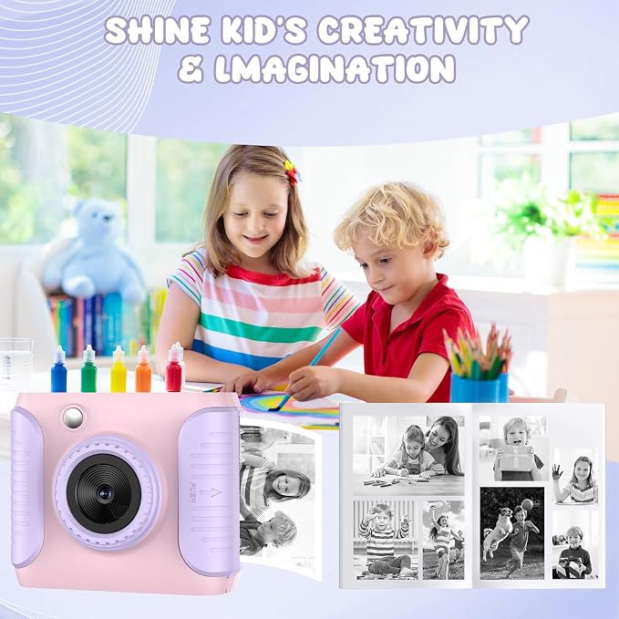 Instant Print Camera for Kids, 2.4 Inch Screen Kids Instant Cameras, Christmas