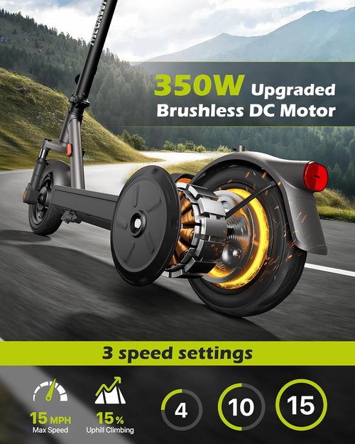 MEGAWHEELS Electric Scooter - Foldable Design with Suspension & 10-Inch Tires | 15MPH Max Speed, 31-Mile Range