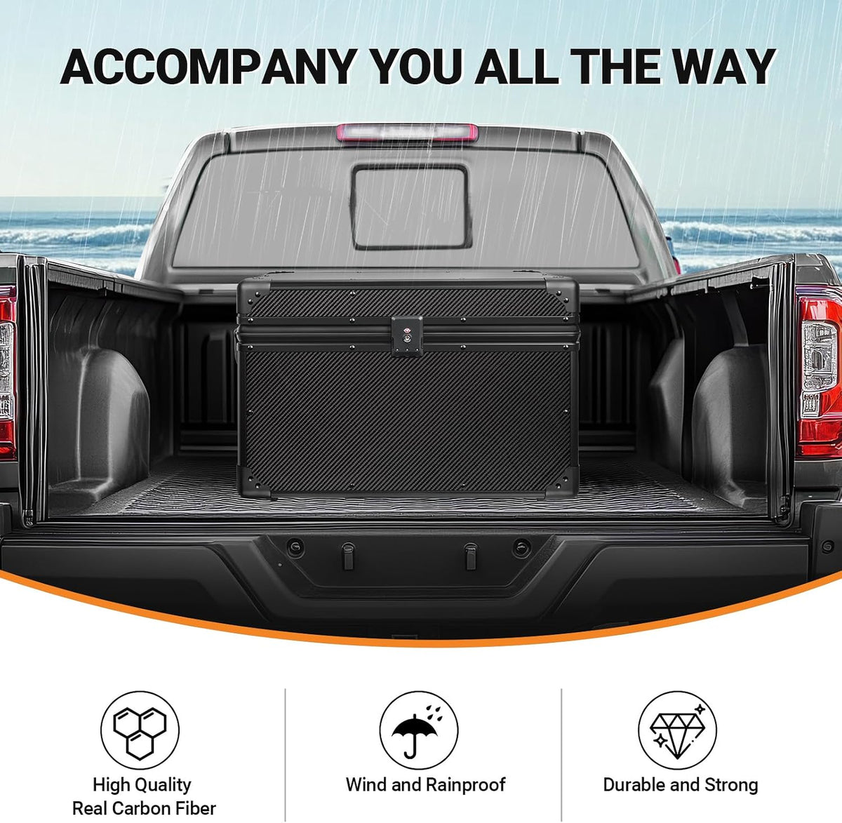 T-carbon Carbon Fiber Trunk Organizer SUV Trunk Organizer 20 * 13 * 13.4IN