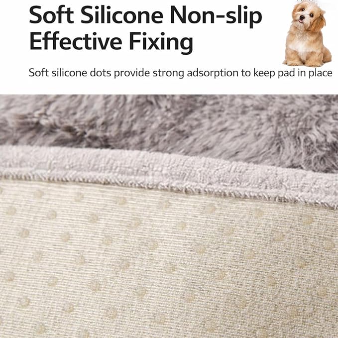 Dream Cloud Pet Sofa Bed, Dream Cloud Pet Sofa Bed Cover, Cozy Rabbit-Velvet Non-Slip Washable Fluffy Plush Pet Mat for Furniture Protection, Soft Couch Bed for Dogs & Cats (Brown, 70X70 CM)