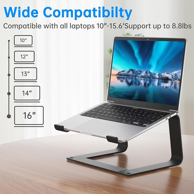 Laptop Stand for Desk Detachable Aluminum Computer Riser Portable Metal