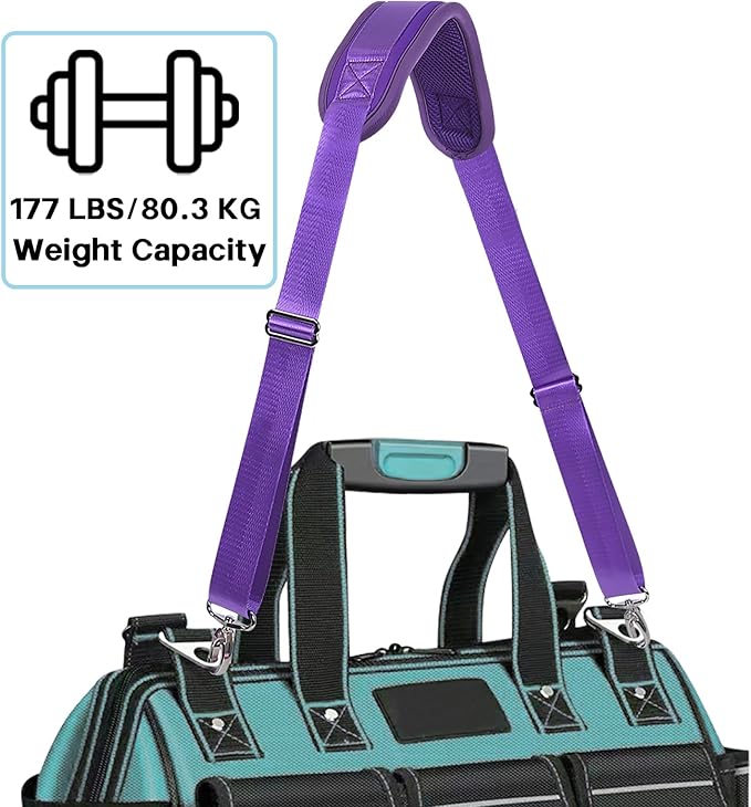 Heavy Duty Shoulder Strap for Bag Universal Replacement 58" Fixed Padded Adjustable Buckle