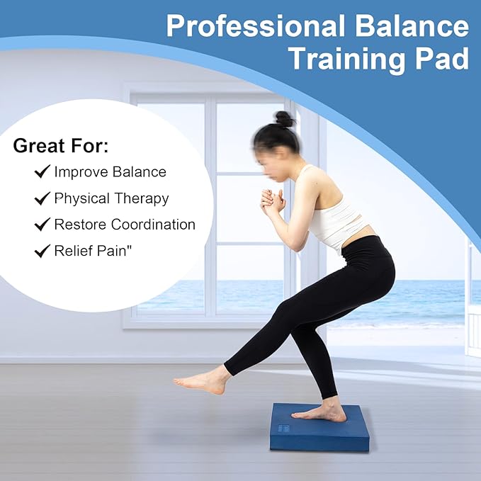 StrongTek Extra Wide Foam Balance Pad for Physical Therapy, 19" X 15.8" X 2.4", High-Density TPE Foam Pad for Exercise, Enhanced Stability, Core Strength, Non-Slip & Water-Resistant, for Fitness, Yoga