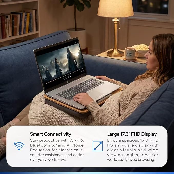 HP 17.3" FHD Thin & Lightweight Business Laptop · New Edition · Intel Core i7-1355U · 32GB RAM · 1TB SSD + 512GB SD Card for Expanded Storage · Windows 11 Pro · Wi-Fi 6 · Copilot Key · Silver