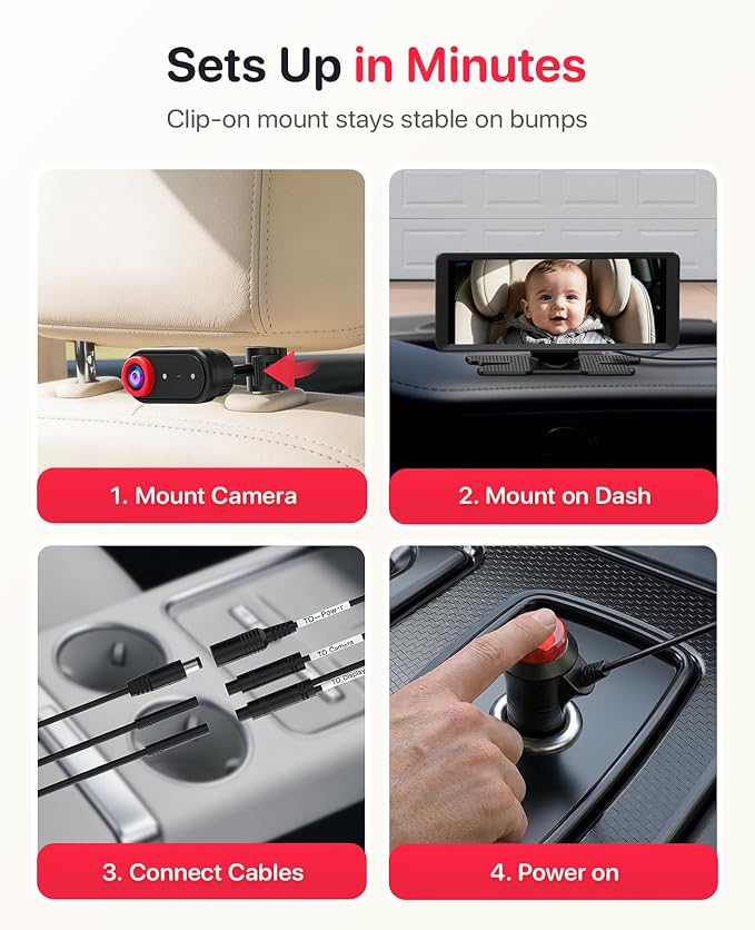 Luckview BM5 MAX 1080P HD Dual Baby Car Camera