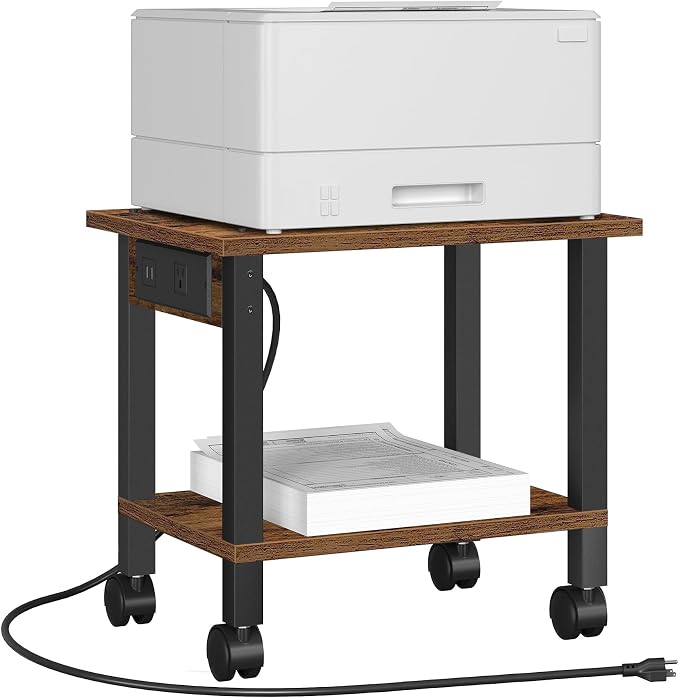 TUTOTAK 2 Tier Printer Stand, Rolling Printer Cart