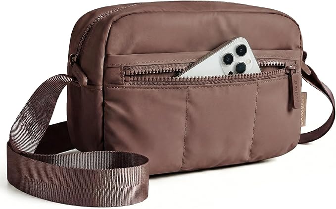 BAGSMART 2 in 1 Puffy Camera Sling Bag Small Camera Shoulder Bag