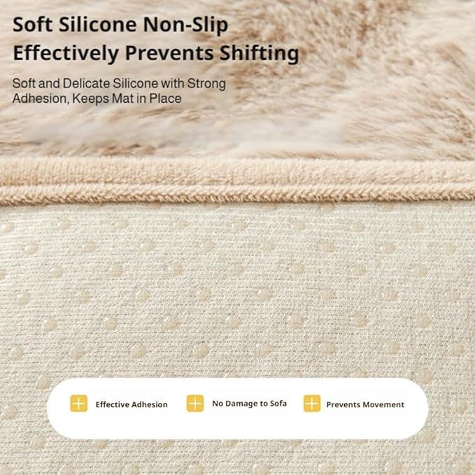 Waterproof Throw Blanket For Dogs & Indoor Cats,Dog Pad Washable Removable Couch Cover,Plush Long Fur Mat with Non Slip Silicone Base,Furniture Protector Gift for New Pet Parents,29.5"x29.5" (Black)