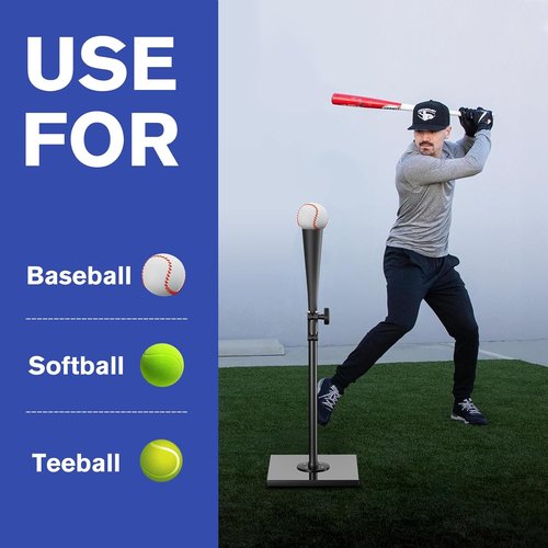 Ctc Connexions Batting Tee - Portable Hitting Tee with Adjustable Height 25-36 Inches | Durable Rubber Tops