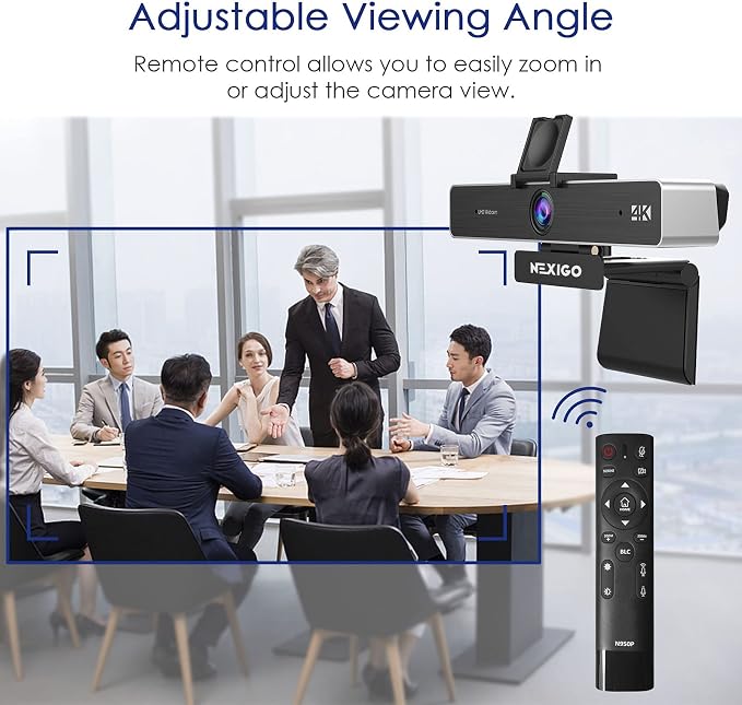 Zoom Certified, NexiGo N950P 4K Zoomable Webcam, RF Remote, Sony_Starvis Sensor