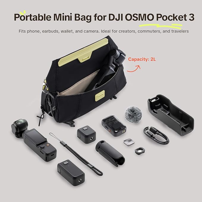 PGYTECH OneGo Pocket Sling for DJI Osmo Pocket 4/3/Xtra Muse/Insta360, Portable