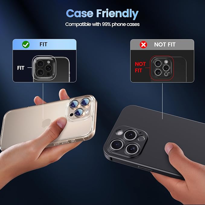 CACOE Camera Lens Protector for iPhone 14 Pro/14 Pro Max/16 Pro/16 Pro Max