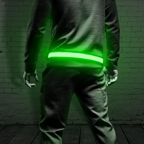 BSEEN LED Running Waist Belt - USB Rechargeable Reflective Safety Light for Runners & Cyclists