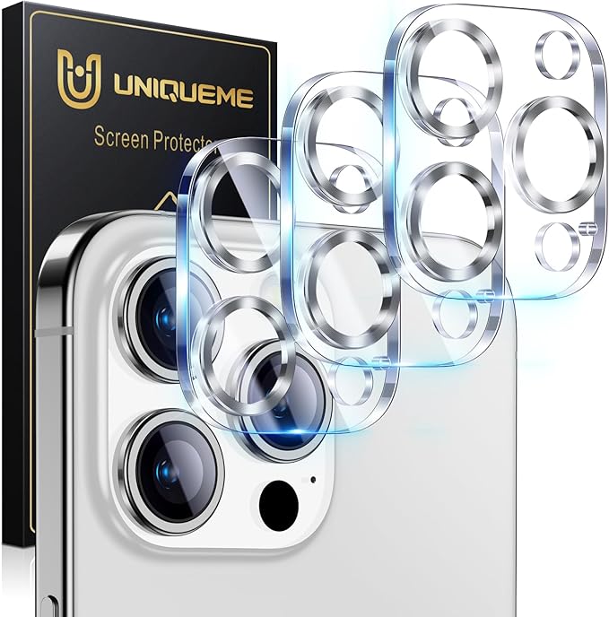 UniqueMe Compatible for 3 Pack iPhone 15 Pro/iPhone 15 Pro Max Camera Lens
