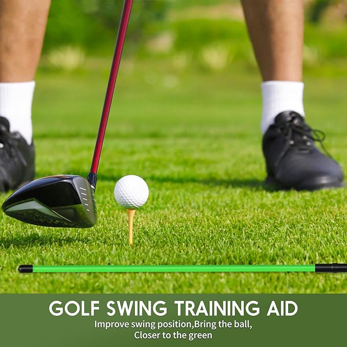 2 Pack Golf Alignment Sticks and 48” Foldable Training Rods, Lightweight Fiberglass Training Aid for Stance Alignment, Swing & Posture Correction, Portable with Storage Tube