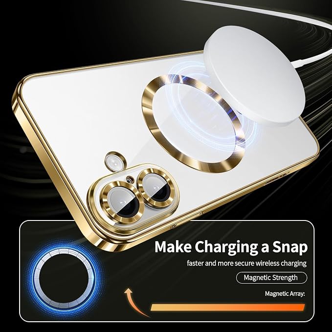 Magnetic Glossy Case for iPhone 17 Air, iPhone 17Air Phone Case Slim Clear