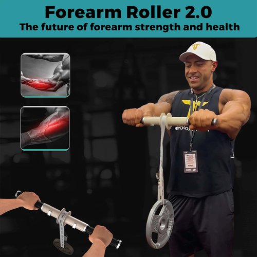 ArmLabz Forearm Roller 2.0 Wrist Roller and Forearm Strengthener, Grip Strength Trainer and Hand Exerciser, Quick Reset, One Arm Use, Wrist and Elbow Health, Forearm Workout Equipment
