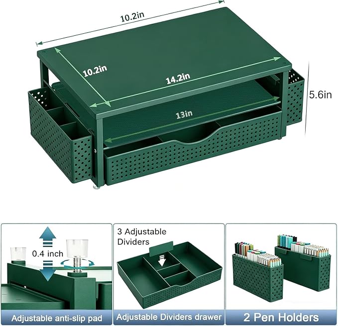 Spacrea Desk Organizer and Accessories, Computer Monitor Stand Riser