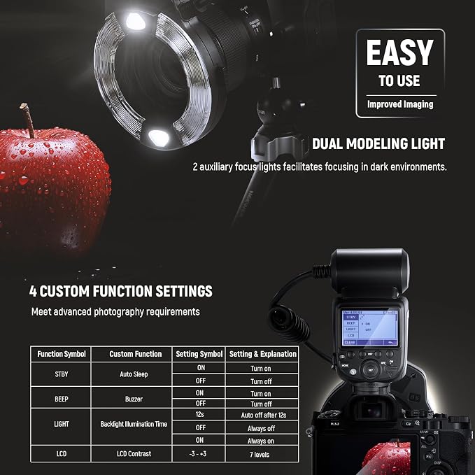 NEEWER RF1-S Marco Ring Flash Light Compatible
