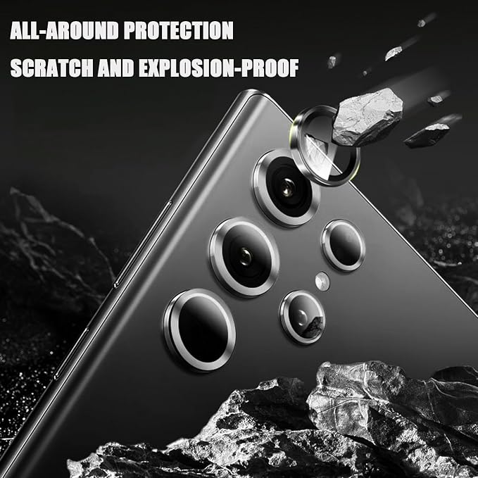 2 Pack Camera Lens Protector for Samsung Galaxy S24 Ultra, 9H Tempered Glass