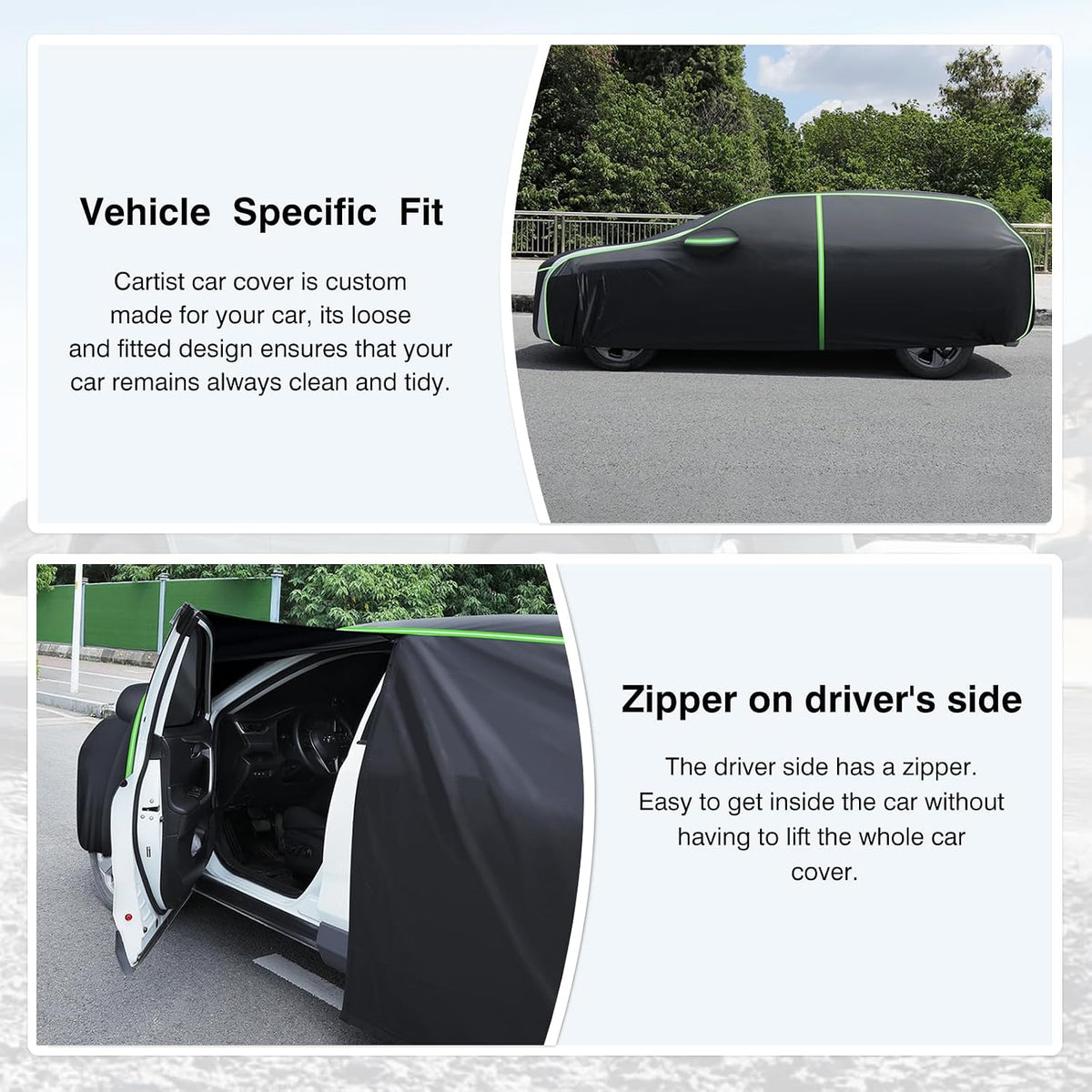 420D Car Cover for BMW X3/X3 M 2003-2024 2025 2026 All Weather SUV Car Covers for X3 Accessories Outdoor Waterproof UV Protection with Zipper & Reflective Safety Strips