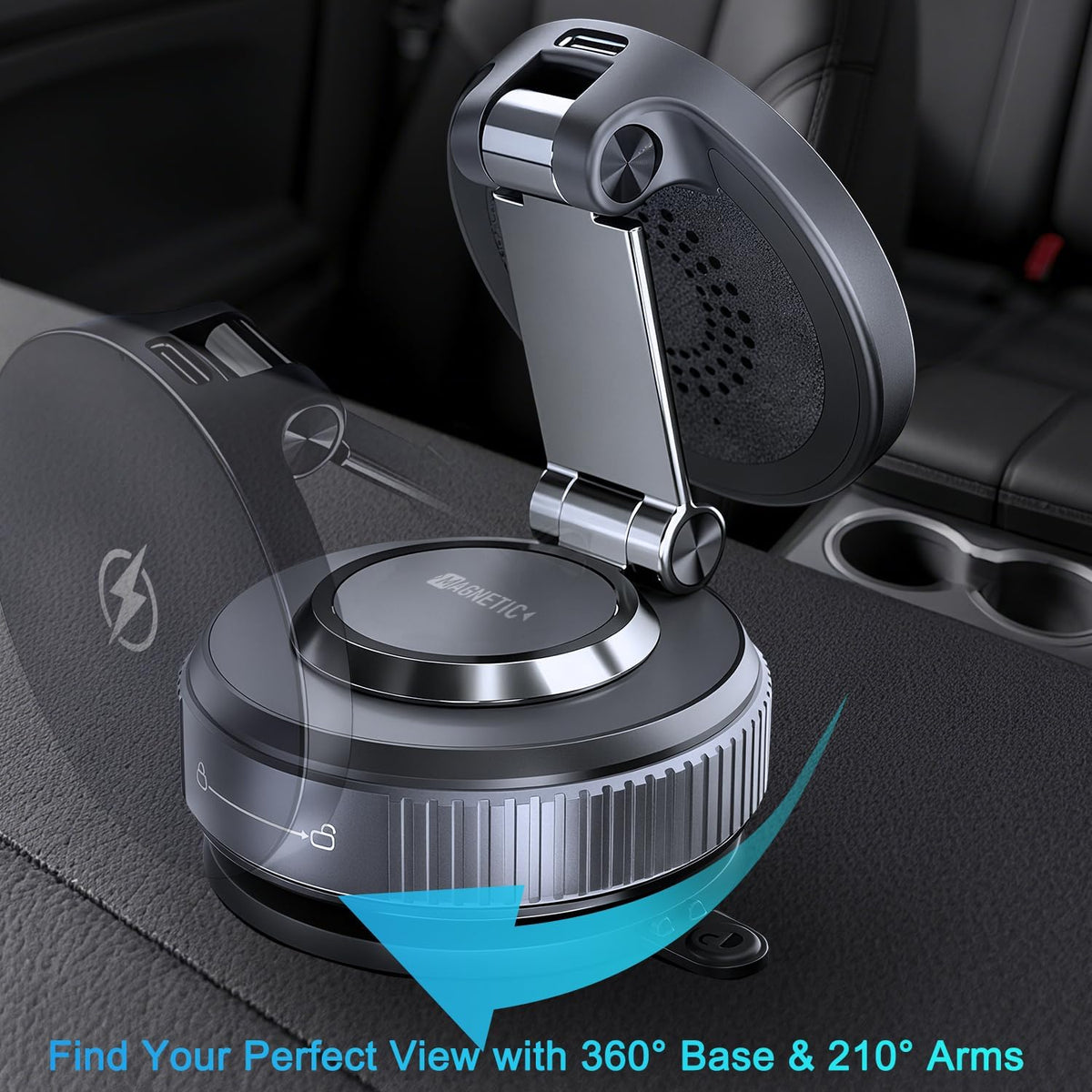 15W for Magsafe Car Mount Charger, 120lbs Suction Cup Phone Mount